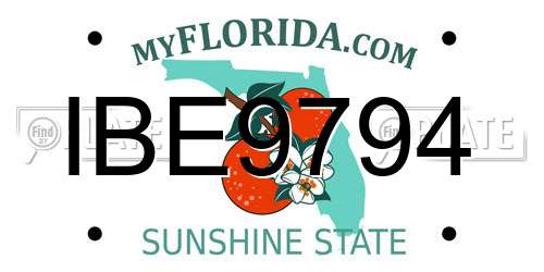 IBE9794 Florida License Plate