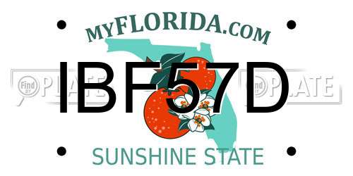 IBF57D Florida License Plate