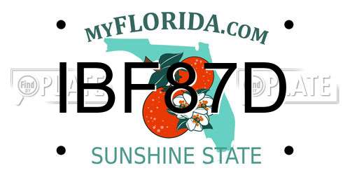 IBF87D Florida License Plate