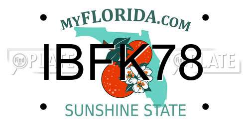 IBFK78 Florida License Plate
