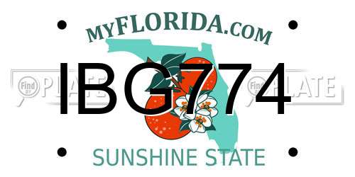 IBG774 Florida License Plate