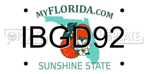 IBGD92 Florida License Plate