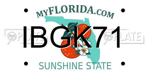 IBGK71 Florida License Plate