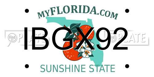 IBGX92 Florida License Plate