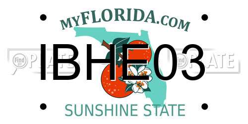 IBHE03 Florida License Plate