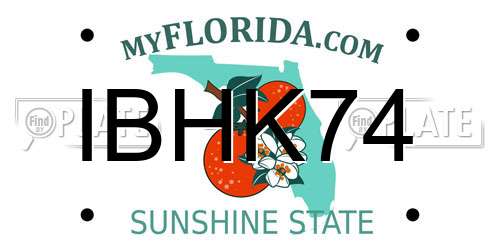 IBHK74 Florida License Plate