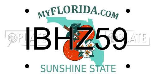 IBHZ59 Florida License Plate