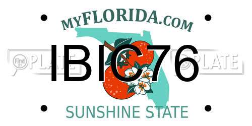 IBIC76 Florida License Plate