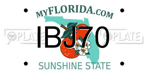 IBJ70 Florida License Plate