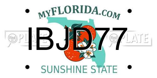 IBJD77 Florida License Plate