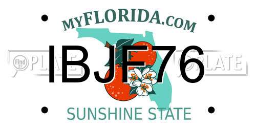 IBJF76 Florida License Plate