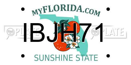 IBJH71 Florida License Plate