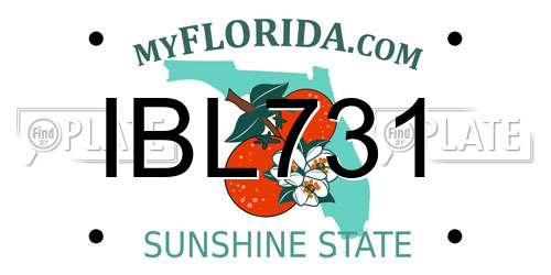 IBL731 Florida License Plate