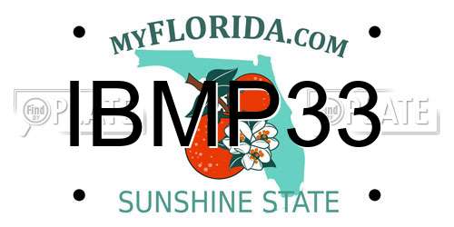 IBMP33 Florida License Plate