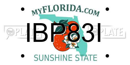 IBP83I Florida License Plate