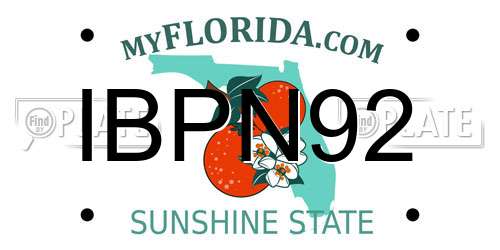IBPN92 Florida License Plate