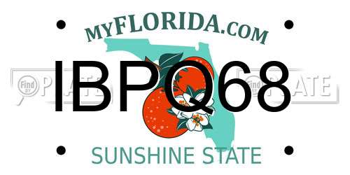 IBPQ68 Florida License Plate