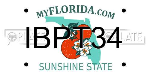 IBPT34 Florida License Plate