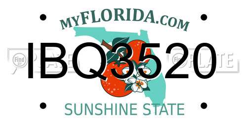 IBQ3520 Florida License Plate