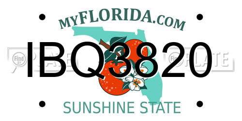 IBQ3820 Florida License Plate