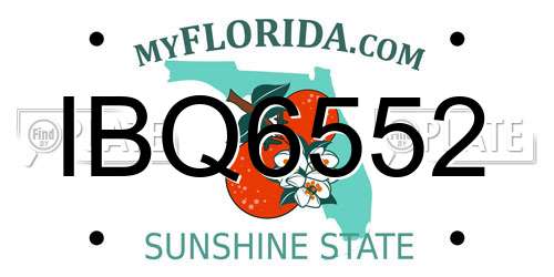 IBQ6552 Florida License Plate