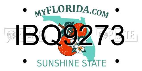 IBQ9273 Florida License Plate