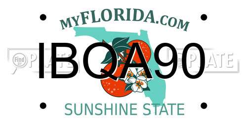 IBQA90 Florida License Plate