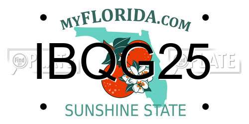 IBQG25 Florida License Plate