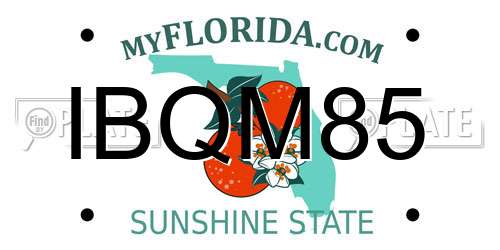 IBQM85 Florida License Plate
