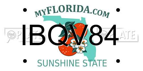 IBQV84 Florida License Plate