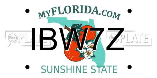 IBW7Z Florida License Plate