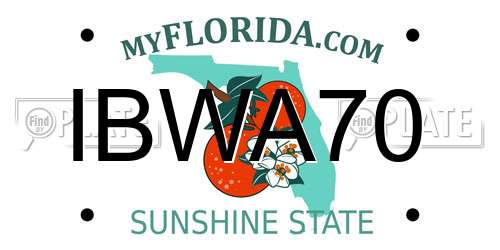IBWA70 Florida License Plate