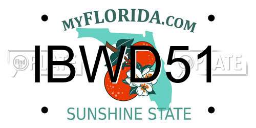 IBWD51 Florida License Plate
