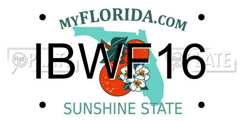 IBWF16 Florida License Plate