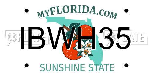 IBWH35 Florida License Plate