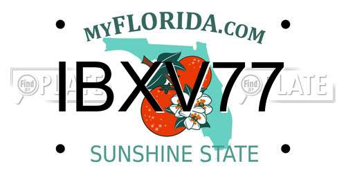 IBXV77 Florida License Plate