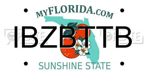 IBZBTTB Florida License Plate