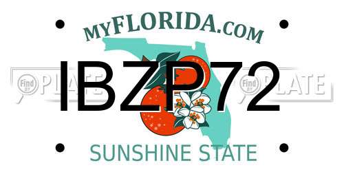IBZP72 Florida License Plate