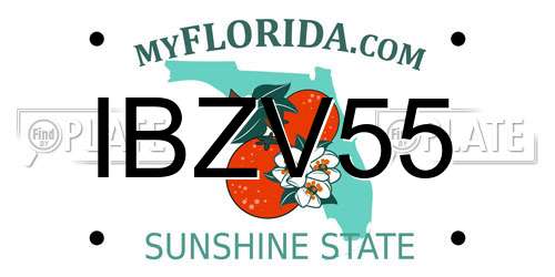 IBZV55 Florida License Plate