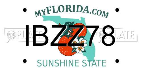 IBZZ78 Florida License Plate