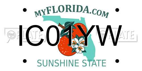 IC01YW Florida License Plate