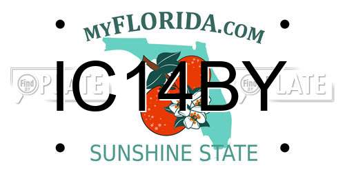 IC14BY Florida License Plate