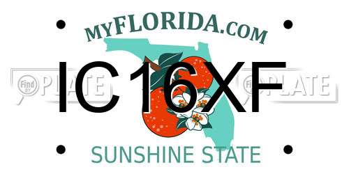 IC16XF Florida License Plate