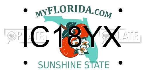 IC18YX Florida License Plate