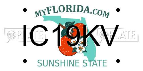 IC19KV Florida License Plate