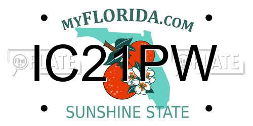 IC21PW Florida License Plate