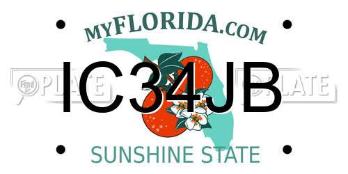 IC34JB Florida License Plate