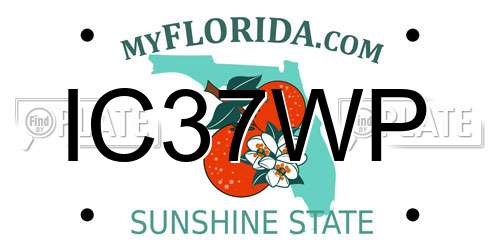 IC37WP Florida License Plate