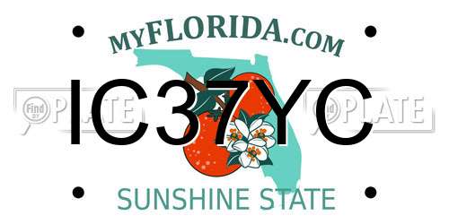 IC37YC Florida License Plate