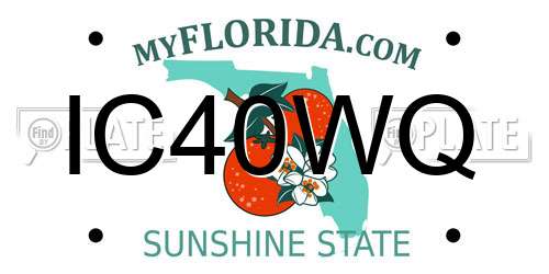IC40WQ Florida License Plate